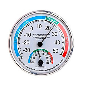 Термометр с гигрометром Kromatech круглый (d=132 мм), металлический (TH-101B)