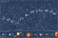 Карта звездного неба, светящаяся в темноте, настенная
