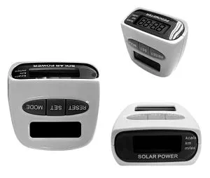 Шагомер электронный Kromatech, с цифровым дисплеем и солнечными батареями (HY-02T), изображение 1