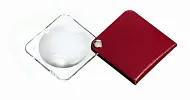 Лупа складная двояковыпуклая Eschenbach Classic 3,5x, 50 мм, красный чехол (квадратный)