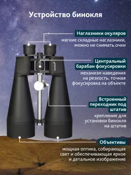 Бинокль Levenhuk Bruno BASE 20x80, изображение 18