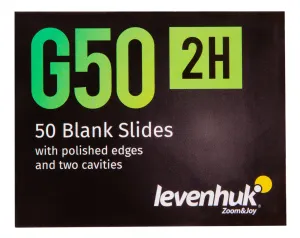 Стекла предметные с двумя лунками Levenhuk G50 2H, 50 шт., изображение 8