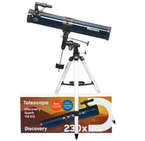 Телескоп Levenhuk Discovery Spark 114 EQ с книгой, изображение 2