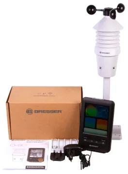 Метеостанция Bresser «3 в 1» Wi-Fi с датчиком ветра и цветным дисплеем, профессиональная, изображение 2