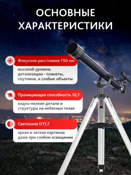 Телескоп Levenhuk New Skyline BASE 60/700 AZ2, изображение 18