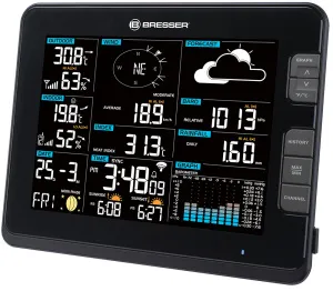 Метеостанция Bresser «6 в 1» Wi-Fi, профессиональная, черная, изображение 2
